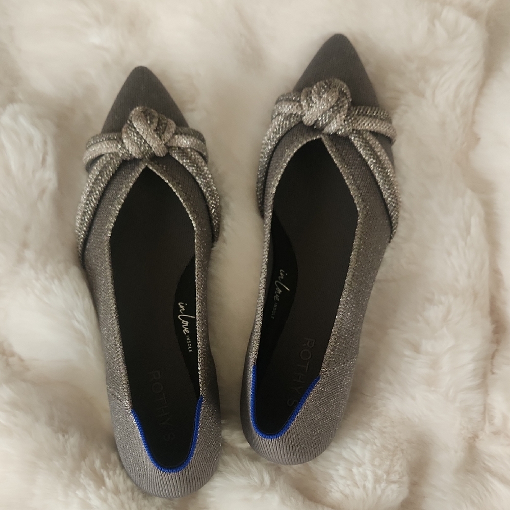 Rothy's Women's Silver Knot Flats
